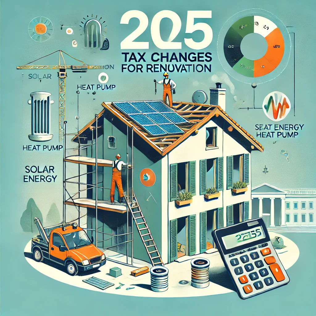 Illustrazione delle novità fiscali introdotte dalla Legge di Bilancio 2025 in Italia, con focus su detrazioni per ristrutturazioni edilizie, energia sostenibile e aliquote fiscali.